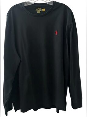Polo Ralph Lauren Black Classic Fit Long Sleeve Crew Neck Shirt Men’s Size XL